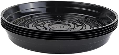 Curtis Wagner Round Black Vinyl 10" Plant Saucer - USA Made - 5 Count