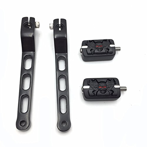 HTT Group Motorcycle Black Aluminum Heel/Toe Shift Levers with Grooved Zombie Shifter Pegs For Harley Davidson Trike 2008 and later