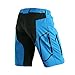 ARSUXEO Mens Sports MTB Mountain Bike Loose Fit Cycling Bicycle Shorts DH2 Blue with Padded Size XXL