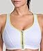 SYROKAN Women's High Impact Front Zip Wirefree Supportive Sports Bra White & Green 40DD