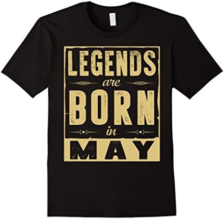 Men's Legends Are Born In May T-Shirt Large Black