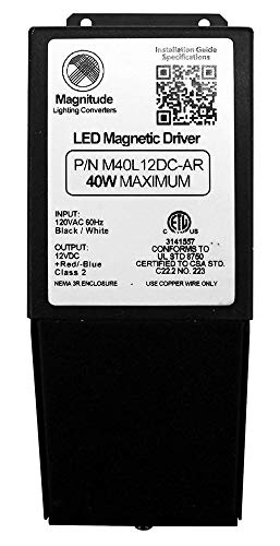 12V Magnitude Magnetic Dimmable LED Driver Transformer Hardwired Under Cabinet Lighting 40 Watt