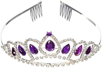 Wedding Bridal Hiar Comb Purple Crystal Tiara Rhinestone Princess Pageant Veil Crown Party Crown Hairband Women Hair Jewelry