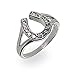 Silver and Crystal Horseshoe Ring Size 6 Good Luck for Lucky Horse Crazy Girl