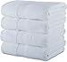 MAURA Premium Bath Towels 100% Cotton 27x54 Ultra Absorbent Quick Dry 4 Pack Soft Terry Bath Towels Set for Bathroom, Hotel and Spa Quality, White