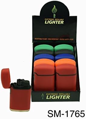 2 x Jet Flame Lighters - Windproof Lighters - Refillable Gas Lighter (Assorted Colours)