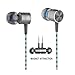 Earphones,TRONOE Sport HIFI In-Ear Earbuds Heaphones Headset Earphones with Noise Isolating Headset Magnet Attraction Earphones with Mic and Volume Control (Blue)