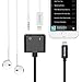 iPhone Headphone Adapter, Dual Lightning Adapter & Splitter, 2 in 1 Aux Headphone Jack Audio & Charge Cable Adapter, 3.5mm Lightning Adapter for iPhone7/7Plus/8/8Plus/X, Support iOS 11 (Black)