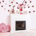 Konsait 18.37FT/30Heart Bridal Shower Wedding Valentine's Day Decoration Paper Heart Banner Pink Red Love Heart Bunting Garland Hanging Decor