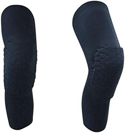 1PC Protective Knee Pads Basketball Football Sport Long Sleeve Collision Avoidance Knee Sleeve (Black, M)