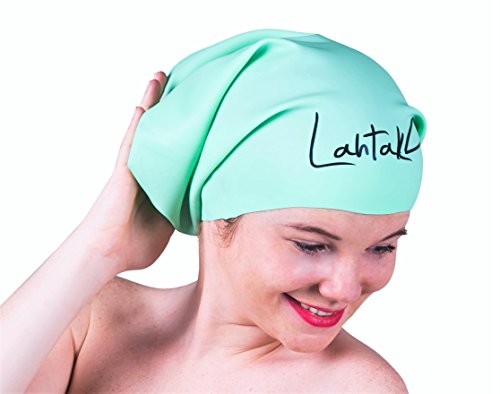 image for Lahtak Long Hair Swim Cap - Swimming Caps for Women Men - Extra Large 