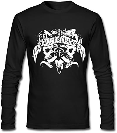 GYKU Men's Alice In Chains Long Sleeve T-Shirt Black US Size ,100% Organic Cotton