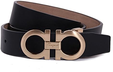 Belts for Men Dress Leather Belt 1.34" Wide with Metal Buckle (Waist Size: 36''-39'', Black Gold)