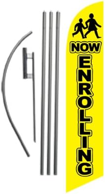 Amazon Com Now Enrolling Advertising Feather Banner Swooper Flag
