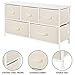 mDesign Extra Wide Dresser Storage Tower - Sturdy Steel Frame, Wood Top, Easy Pull Fabric Bins - Organizer Unit for Bedroom, Hallway, Entryway, Closets - Textured Print - 5 Drawers - Cream/White