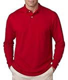437Ml Jerzees Adult Spotshield Long-Sleeve Jersey Polo Shirt, True Red, Large