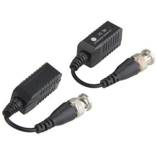 Electronic Accessories 2X Video Balun Bnc Cat5 Passive Transmitter Two Wire for CCTV Security Camera