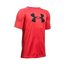 Under Armour Boys' Tech Big Logo Short Sleeve T-Shirt, Red/Black, Youth X-Small
