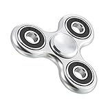 Ysiop Tri Spinner Hand Toy for Fidget,Second Generation Upgrade All Alloy Finger Spinner with Imported Ball Bearing,4-6 mins Stable Rotation for EDC,ADD,ADHD,Anxiety,and Autism Adult Children Silver