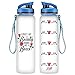 LEADO 32oz 1Liter Motivational Tracking Water Bottle w/Time Marker - Looks Like a Beauty Drinks Like a Beast - Funny Mothers Day, Birthday Gifts for Women, Wife, Mom, Daughters, Friends, Sister, Her