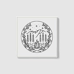Framed Canvas Home Artwork Decoration Night Canvas Wall Art for Living Room, Bedroom - 16x16 inches
