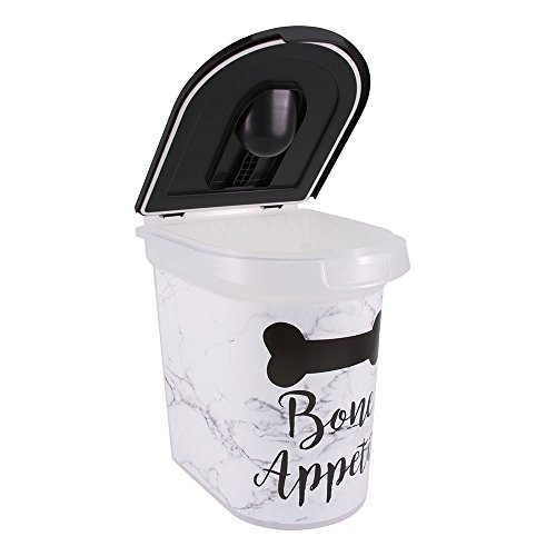 Paw Prints 37912 15 lb. Plastic Pet Food Bin, 12.5" x 9.75" x 13.38"