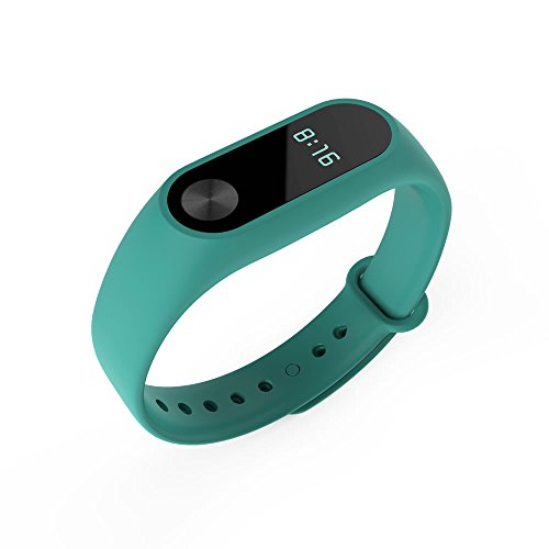 Mi Band 2 Armband Pinhen Silikon Ersatz-Armband Bracelet Schnalle mit Klammer Clasp für Xiaomi Mi Band 2 (Mi Band 2 Teagreen)