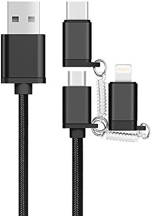 USB to Type C/Lightning/Micro 3 in 1 Multiple 3A USB Charging Cable for iPhone X/8 8 plus/7 7 plus/iPad/Macbook/Galaxy S8 plus/Lg V20/Huawei Mate 9 (black)