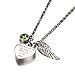 God has you in his arms with Angel Wing Charm Cremation Jewelry Keepsake Memorial Urn Necklace with Birthstone crystal by AMIST (August1)