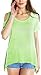 Women's Vogue Shoulder Off Wide Hem Design Top Shirt (L, Candy Green)