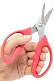 Leather Scissors. Small, Sharp Stainless Steel Durable Blades - Effortless Cutting - Large Comfortable Shears Grip for Crafting, Sewing, Dressmaking, Tailor, Belts, Fabric, Cotton, Cloth, Office, Home
