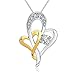 925 Sterling Silver Mother Daughter Necklace with Swarovski Crystals Birthday Gifts for Mom (Mother Love)