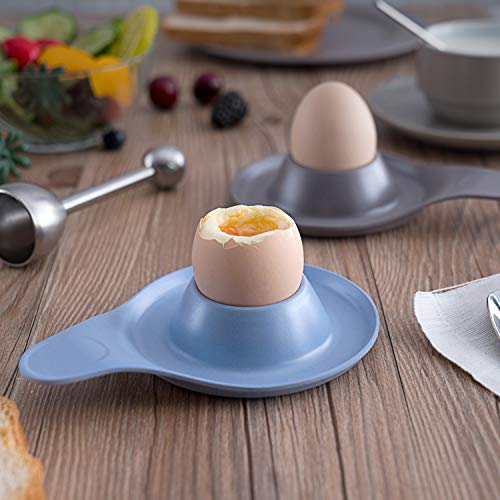 image for HM-TECH Egg Cups, Set of 4 Non Toxic & Safe Bamboo Egg Cups, Eco-Frien