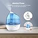 TaoTronics Cool Mist Humidifiers for Bedroom, Small Humidifier for Baby Room, Space-Saving, Whisper Quiet, BPA-Free, Waterless Auto Shutoff - 2Liter/0.5Gal, 110V