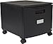 Storex Single Drawer Mini File Cabinet with Lock and Casters, 18.25 x 14.75 x 12.75 Inches, Black (61264B01C)