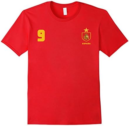 Mens Spain Spanish Futbol Futbolito Soccer T-Shirt Large Red