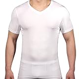 Zengvee Men's Deep V-neck Undershirt with Sweat Guards