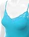 Bozzolo Women's Junior & Plus Adjustable Spaghetti Strap Lace Trim Tunic Tank Top