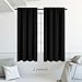DONREN 99% Blackout Curtains for Boys Bedroom -Set of 2 Panels Black Curtain Drapes - Thermal Insulating Room Darkening Window Curtain Panels for Living Room,42 by 63 Inch Long