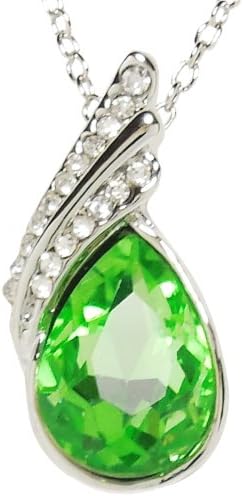 Necklace - Eternal Love Teardrop Light Green Crystal Pendant Necklace - Kiki's Light Green Tear Drop