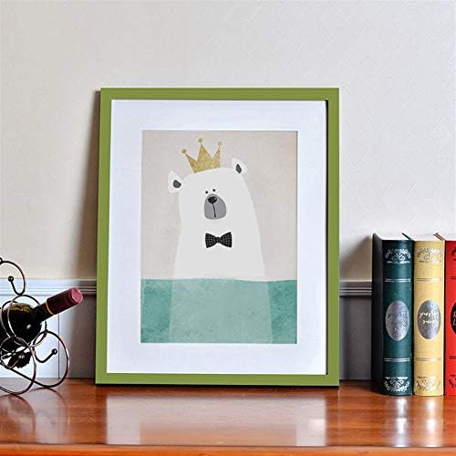 Insun Modern Square Nature Wood Photo Frame with Glass Display for Wall Hanging Photo Frame Home Decoration,Green,A4