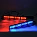 YITAMOTOR Red Blue Visor Emergency Strobe Light Bar 2-16 LED Windshield Dash Emergency Police Light, Warning Hazard Interior Flashing Split LED Visor Lights for Firefighters Vehicles Trucks (18 Inch)