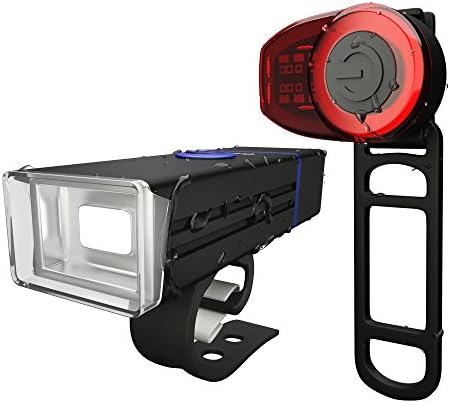 Bike Light– Rechargeable Powerful Super Bright (400 Lumen) Front Bicycle LED Flashlight / Headlight + Back Taillight – Water Resistant Torch for Night Bike Riding, Mountain Biking, Cycling – Universal