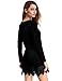 Match Women's Long Sleeve Lace Loose Stitching Trim Casual Dress