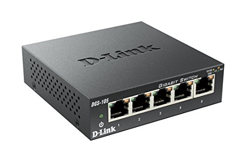 D-Link 5 Port Gigabit Unmanaged Metal Desktop Switch (DGS-105)