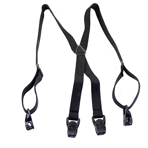 Hold-Ups 30" Toddler size x-back Black Holdup Brand Suspenders with Patented Gripper Clasps with silver length adjusters