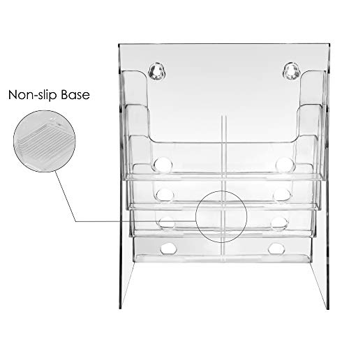 MaxGear Acrylic Brochure Holder Large 4 Tier Magazine Organizer Literature Holder Wall Mount or Countertop Use,9-1/2"W x 12-5/8"H, Pack of 2 - Thumbnail 3