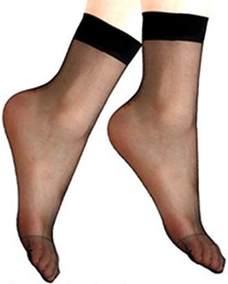 OriginC Women's 10 pairs Sheer ankle high tights hosiery socks (one size, Black)