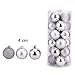 Ball Pendant, Decorative Shatterproof Tree Pendants Hanging 40mm Christmas Baubles Ornaments Set Pack of 24 pcs (Silver Balls)