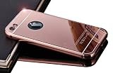 iPhone 5 5S Case,DAMONDY Luxury Metal Air Aluminum Bumper Detachable + Mirror Hard Back Case 2 in 1 cover Ultra-Thin Frame Case For Apple iPhone 5 5S(Rose_Gold)
